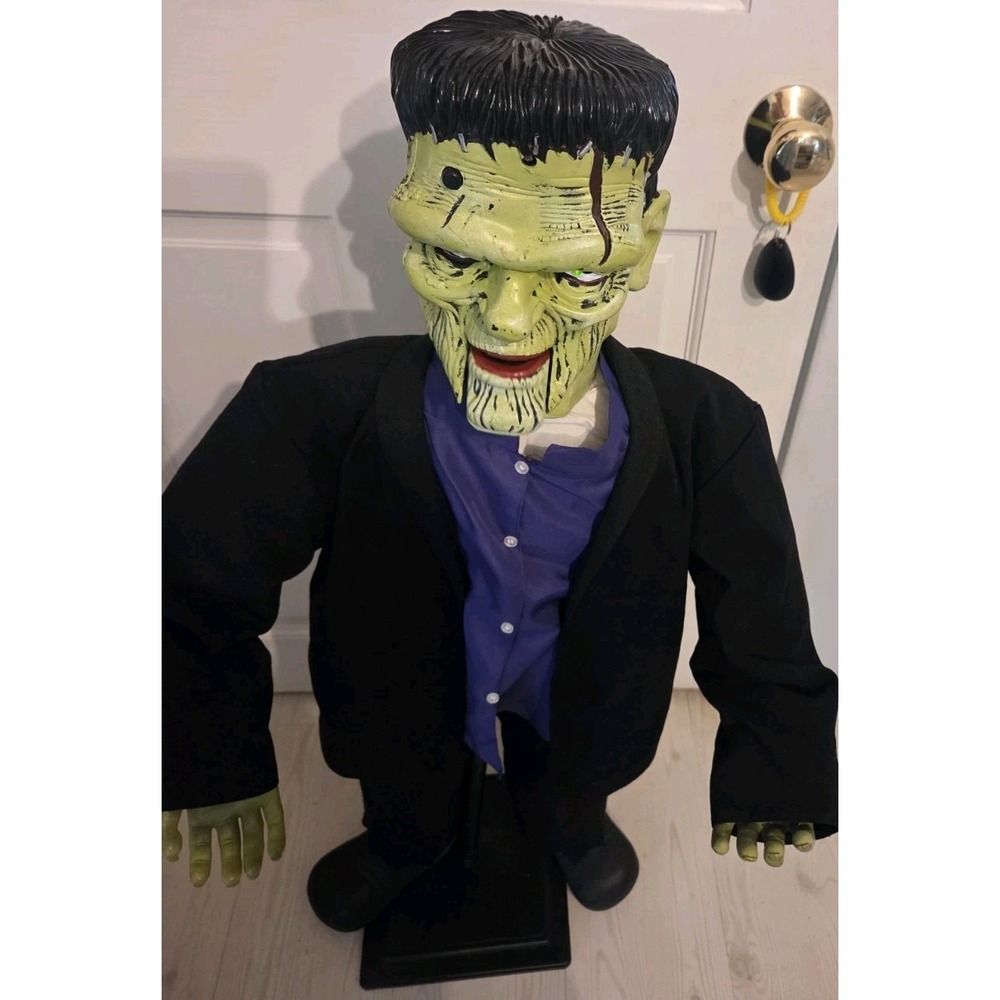 Gemmy Frankenstein 37" Vintage Sings "How can it be Now" Mouth moves Eyes Blink - Picture 2 of 10